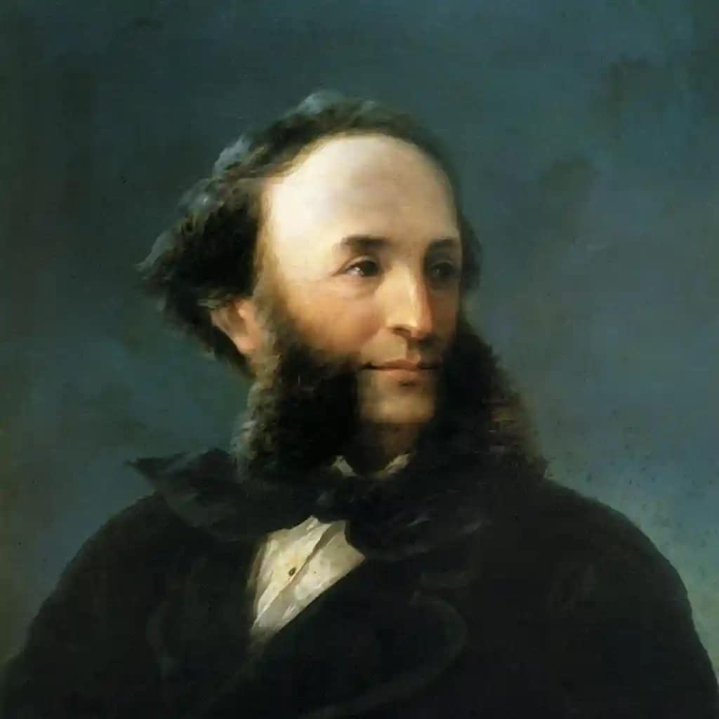 Selbstporträt des Malers Iwan K. Aiwasowski aus dem Jahr 1874 mit dunklem Mantel und grauem Haar