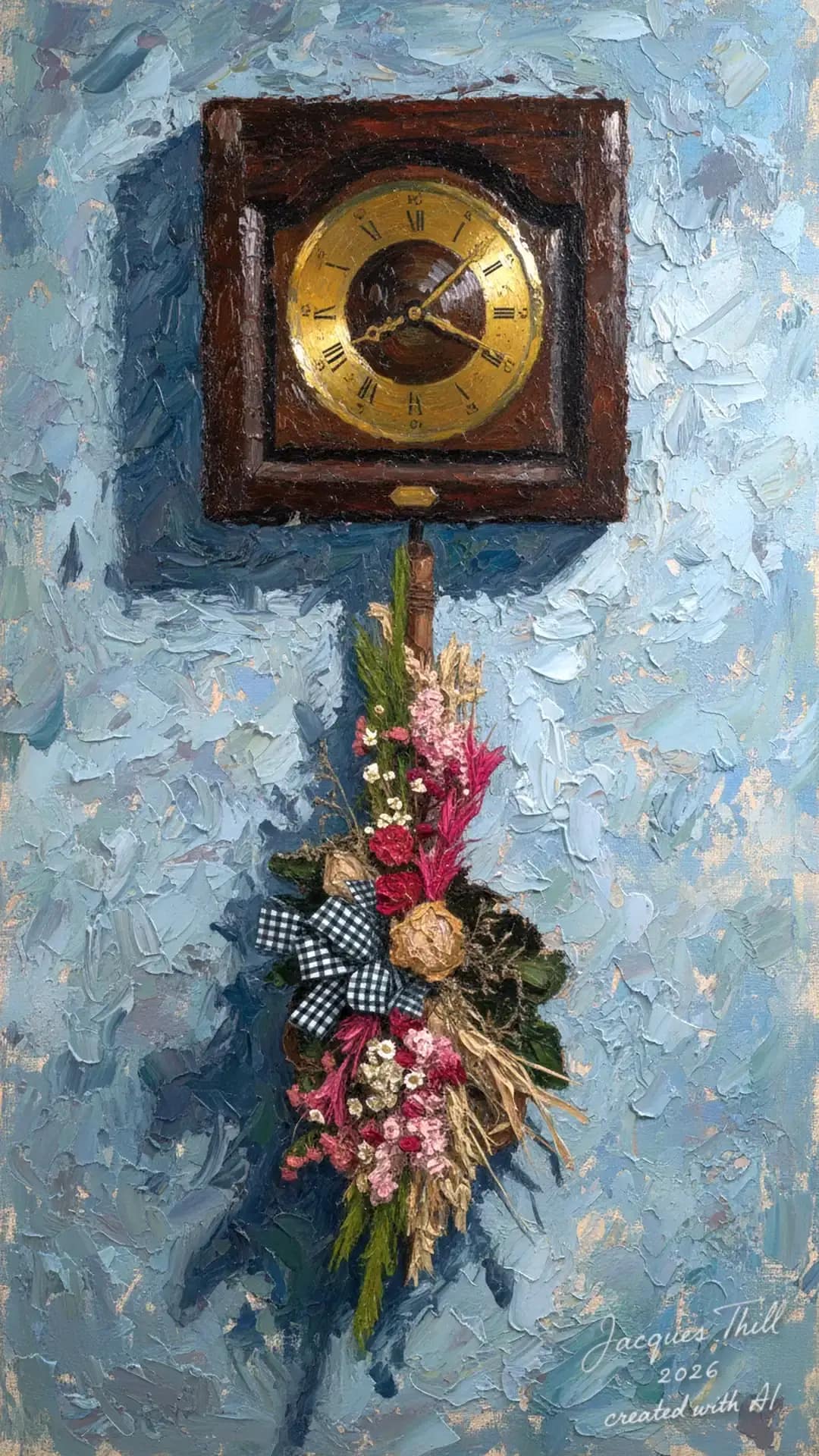 Moderne K&uuml;chenuhr in Hochformat an wei&szlig;er Wand