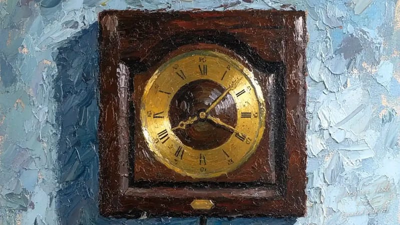 Analoge Küchenuhr in Hochformat-Ansicht